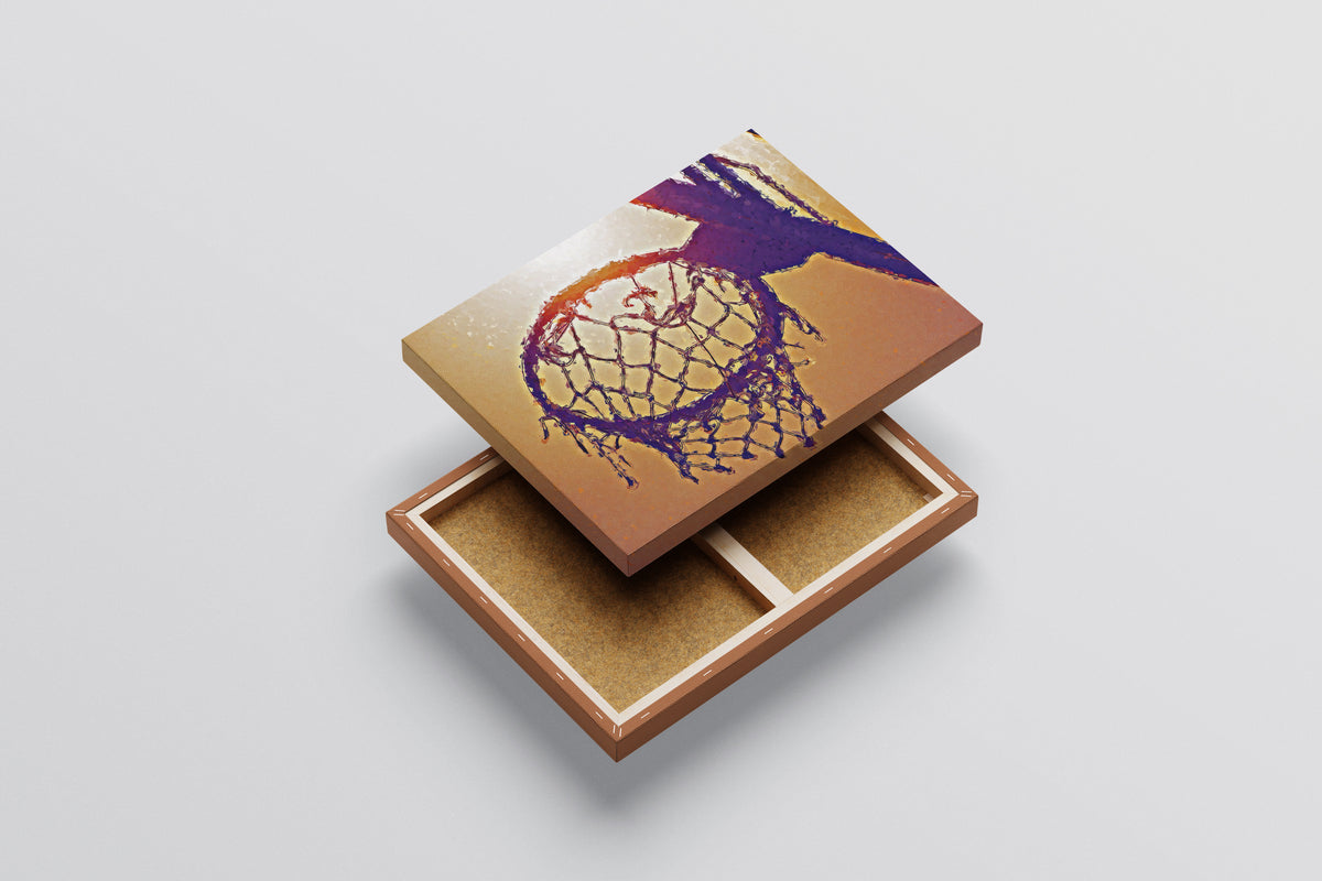 Pintura Cesta de Basquete | Arte Minimalista em Canvas