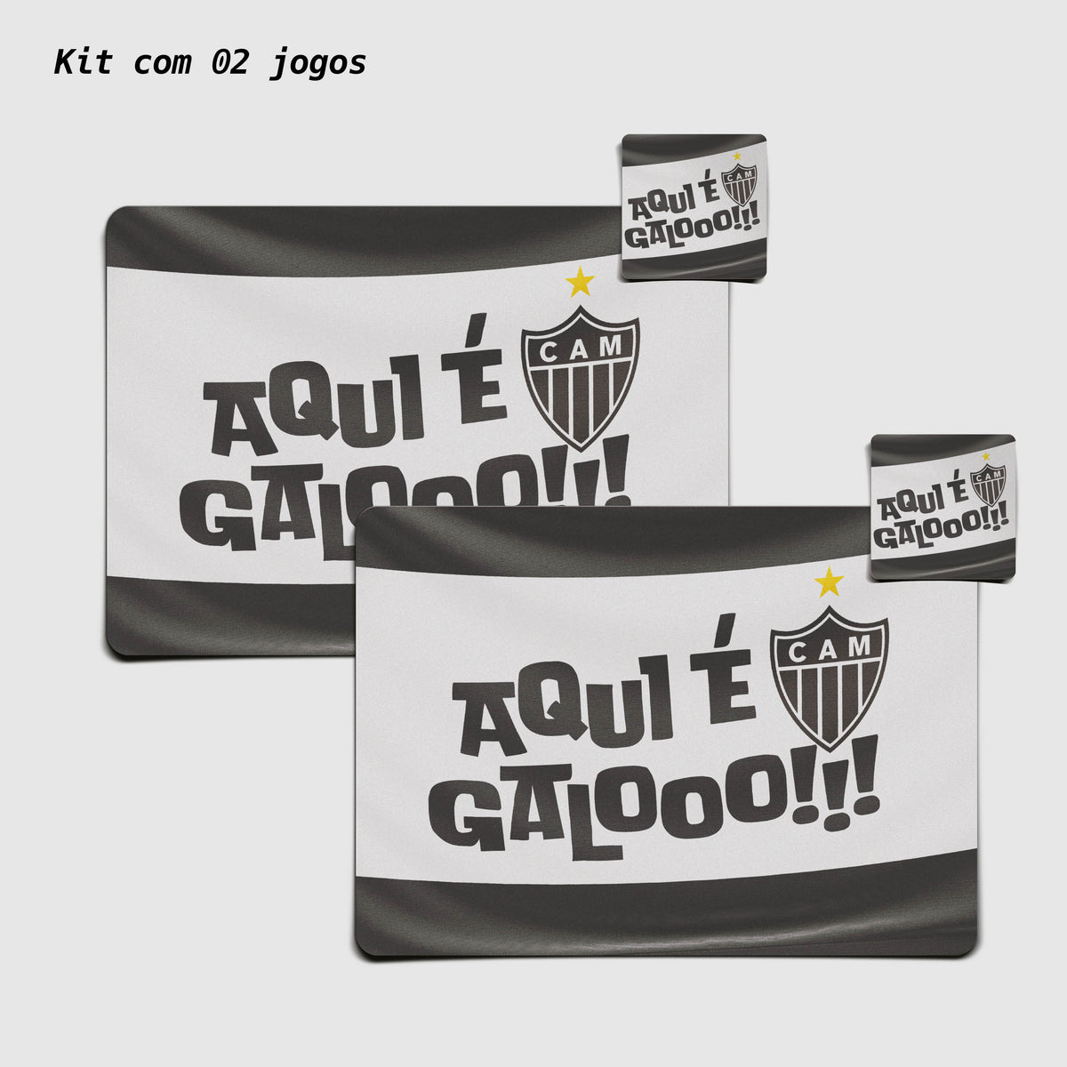 Kit Jogo Americano e Porta Copos | Aqui é Galo - Oficial Atlético Mineiro