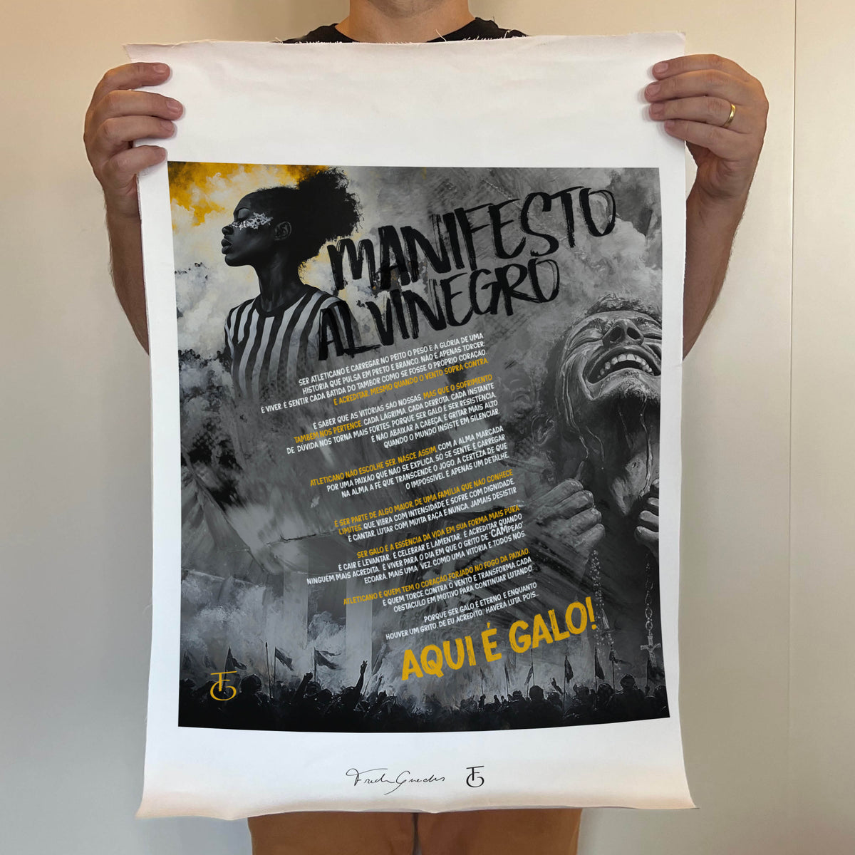 COMPRE Fine Art Print - Manifesto Alvinegro e GANHE 4 Porta Copos