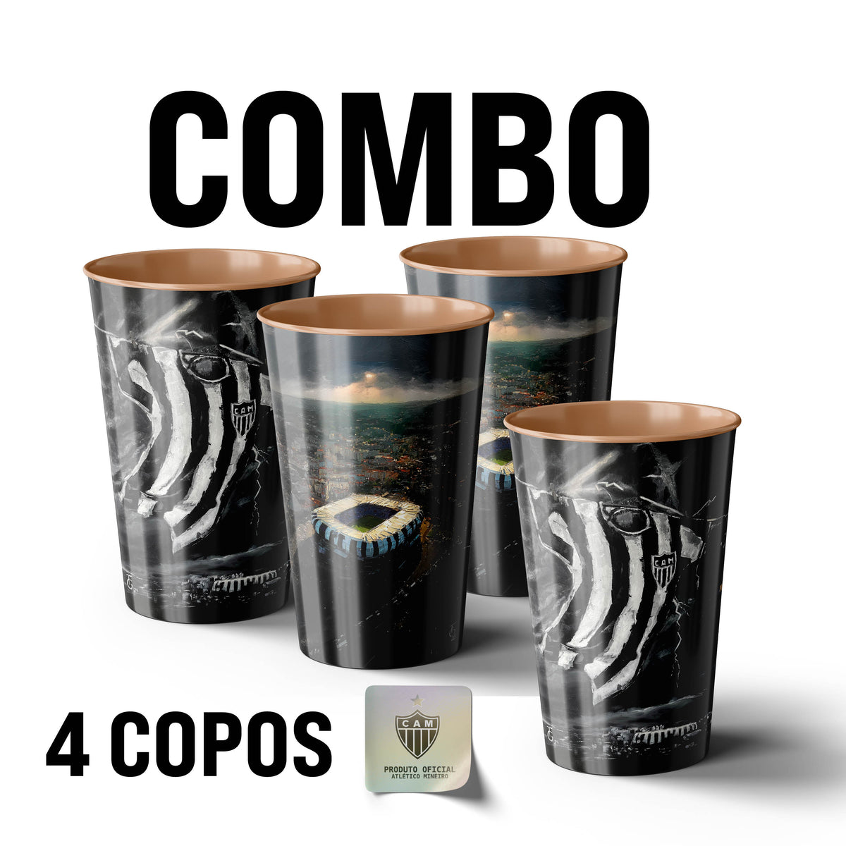 Combo Copo 500ml - Oficial Atlético Mineiro