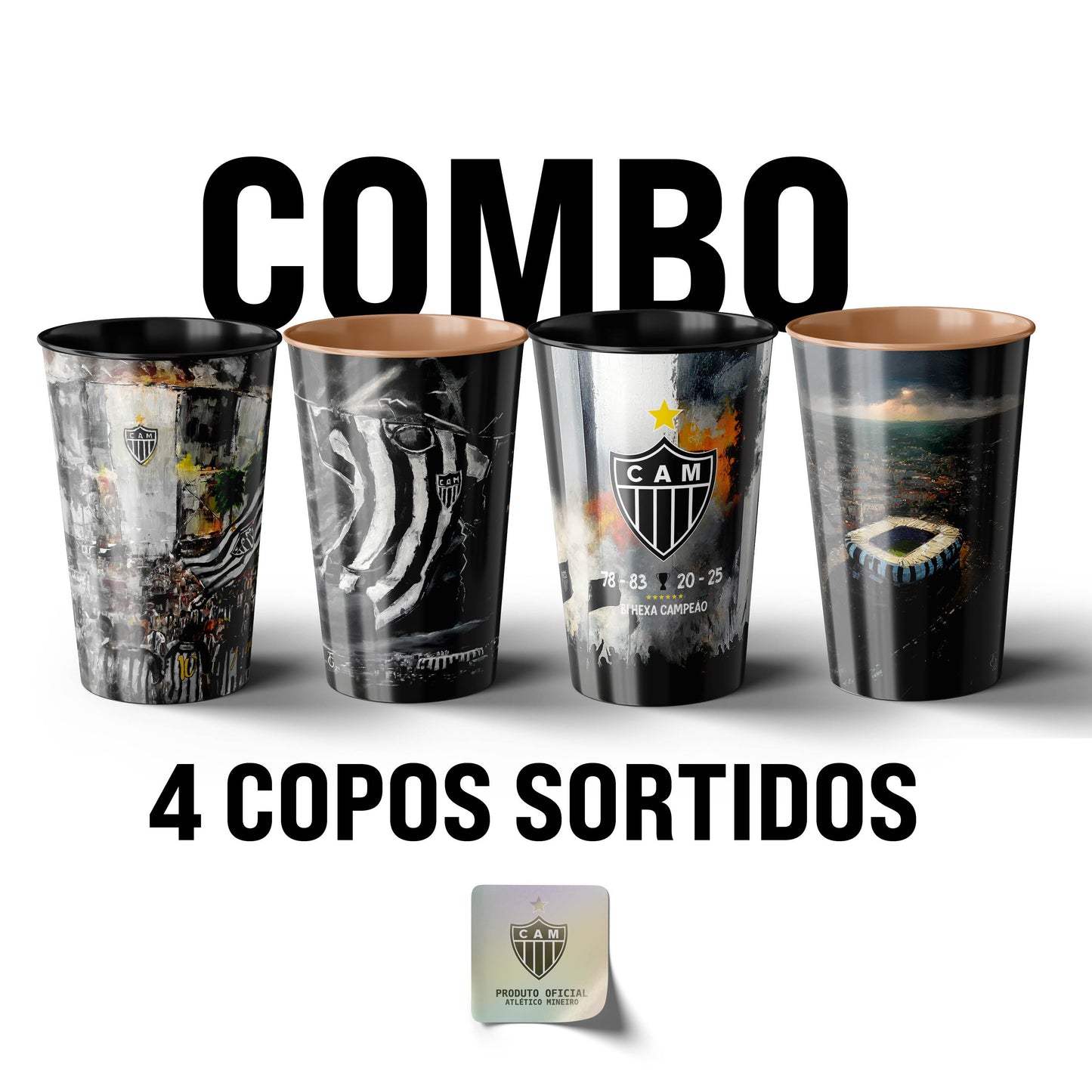 Combo Copo 500ml - Oficial Atlético Mineiro
