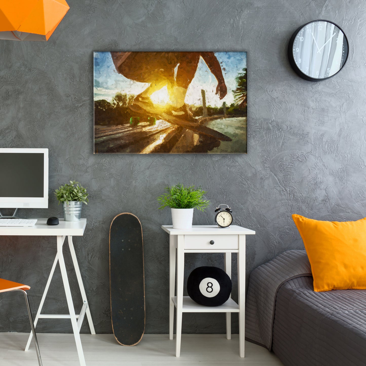 Pintura Manobra | Arte de Skate em Movimento em Canvas Premium