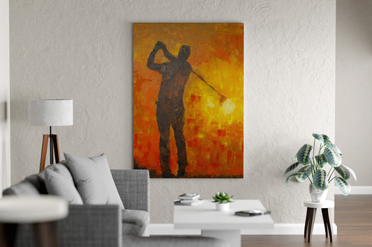 Pintura A Tacada | Arte de Golfe em Canvas Premium