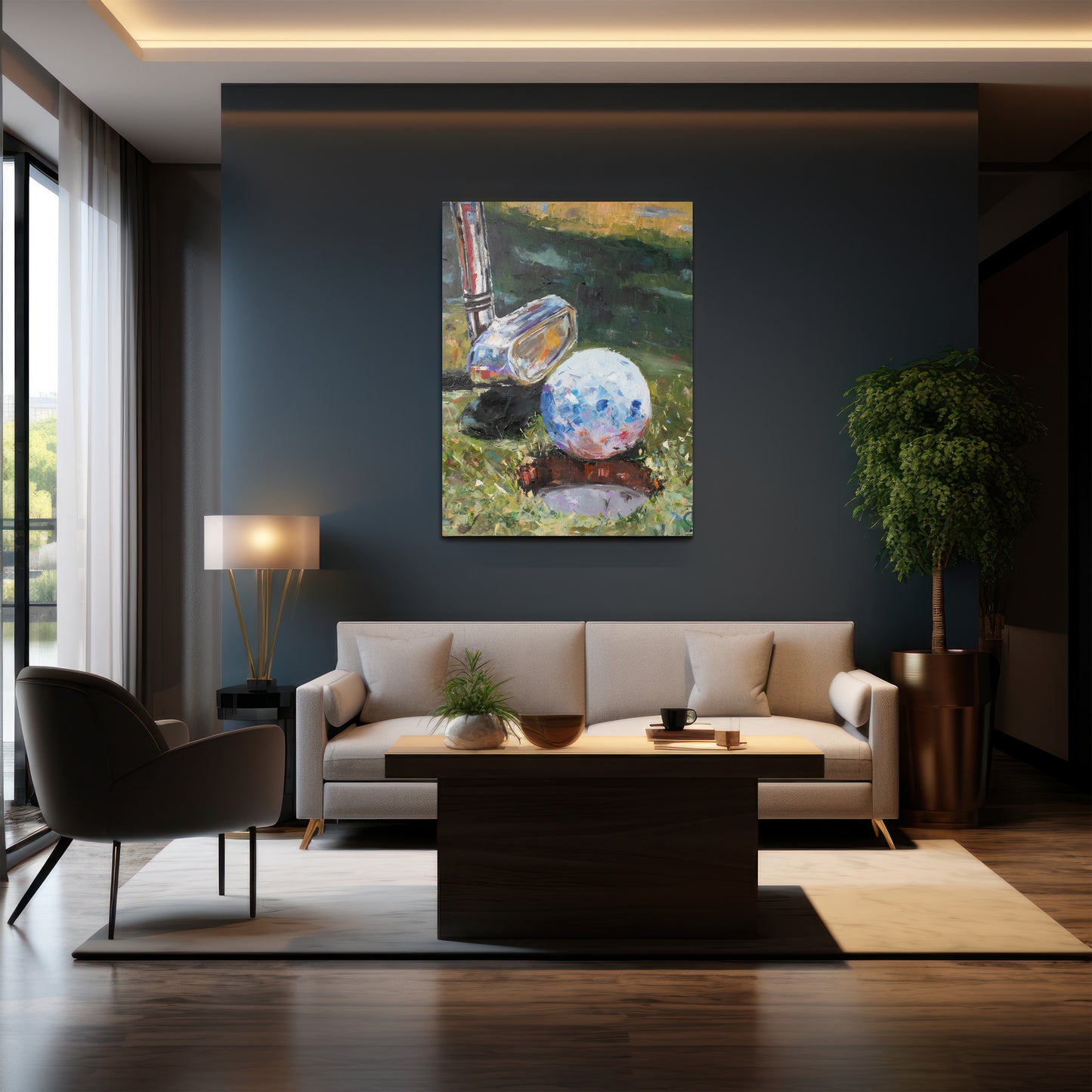 Pintura Último Centímetro | Arte de Golfe em Canvas Premium