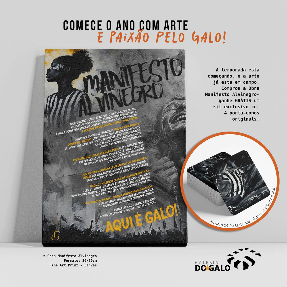 COMPRE Fine Art Print  -  Manifesto Alvinegro e GANHE 4 Porta Copos